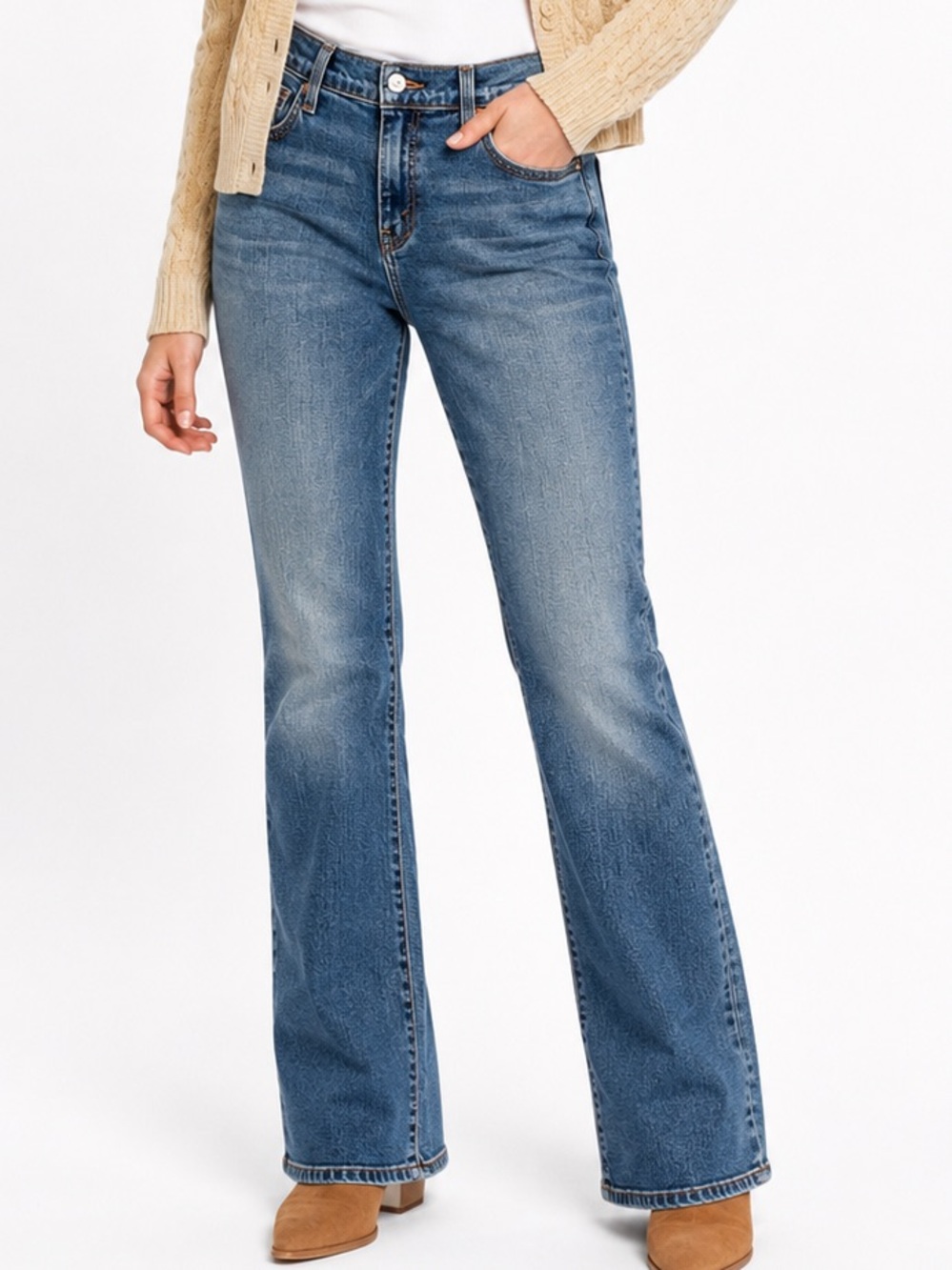Levi’s 515 Not Cut Bootcut Stretch Jeans Medium Wash Denim Size 10 Curvy Fit